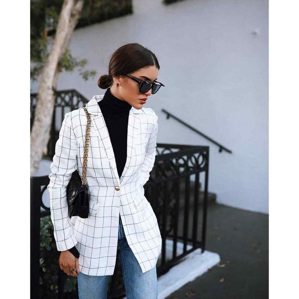 Chriselle X J.o.a. Plaid Blazer Size S L43511. Met Gala inspired!! - Picture 1 of 7